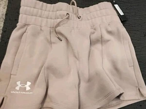 Under Armour Women's UA Essential Fleece Shorts Size Sm Beige - Picture 1 of 5