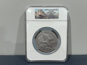 2010 P 5 oz Silver 25c California Yosemite Early Releases NGC SP 70 (BAJ) - Picture 1 of 3