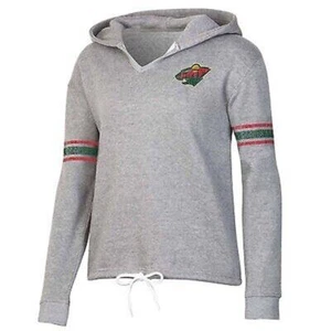 NWOT Minnesota Wild Women's Gray Pullover Hoodie Size Large NHL Fan Apparel - Picture 1 of 5