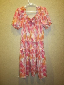 BCBG Girls Youth Geometric Short Sleeve Layered Dress Size M 10/12 Poly/Spandex - Picture 1 of 14