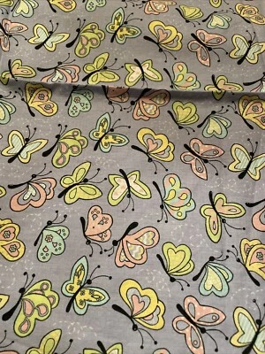 Pastel butterflies on lavender Fabric Traditions Vintage Fabric 1 Yard Date 2003 - Image 1 of 4