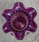 Beautiful Fenton Glass Flower Vase Signed George Fenton Opalescent Amethyst VTG