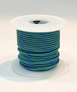 Cable de conexión primario automotriz GXL calibre 18 AWG VERDE con RAYA AZUL 50 pies - Imagen 1 de 1