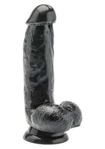Fallo vaginale realistico dildo con ventosa nero black con testicoli cock 6 - Foto 1 di 4