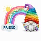 Rainbow Gonk Gnome 'worlds Best' Mug Cup Coaster, Birthday Valentines Xmas Gift