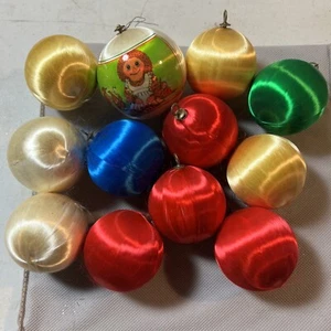 12 DE COLECCIÓN SATINADO HILADO SEDA BOLA NAVIDAD ADORNOS DECORACIÓN 1 con envoltura retráctil -Leer - Imagen 1 de 9