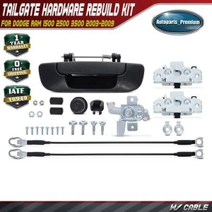 Metal Tailgate Hardware Rebuild Kit w/ Cable for Dodge Ram 1500 03-08 2500 3500 - Picture 1 of 10