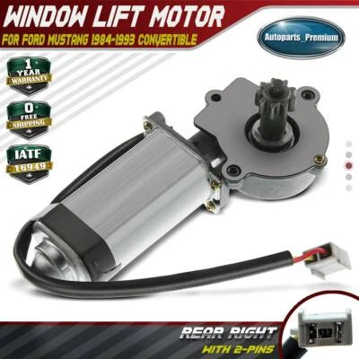 Motor elevador de ventana con 9 dientes para Ford Mustang 1984-1993 convertible trasero derecho Foto 1 de 4