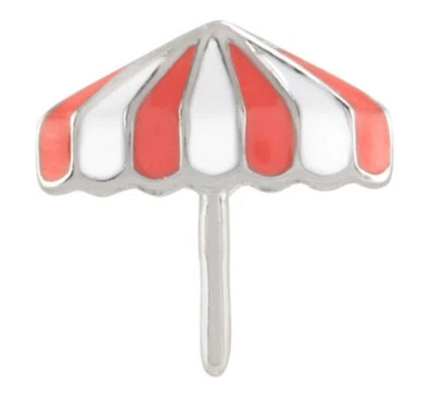 Origami Owl RED & WHITE BEACH UMBRELLA Floating Enamel BEACH & OCEAN Charm - Image 1 of 3