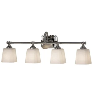 Lampada da Parete Luce Specchio LED Pavimento Vetro Cromato Bagno 4 Fiamma - Foto 1 di 4