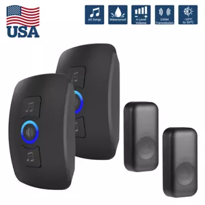 Wireless Doorbell Plug-In LED Lights Waterproof Long Range Receiver Remote Loud - Picture 1 of 15