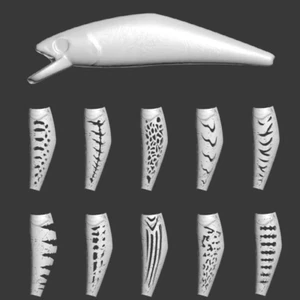 Plantilla 3D de plástico duro wLure para señuelo de pesca cuerpo en blanco UPM854 - Imagen 1 de 4