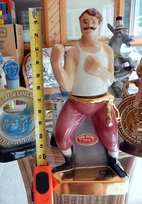 1971 BOXER EZRA BROOKS 150 WHISKEY DECANTER HAND DECORATED WITH 24 KARAT GOLD - Image 1 of 4