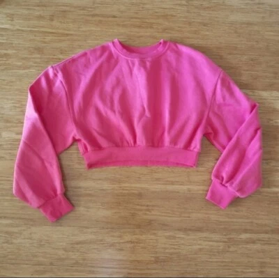 Factorie pink cropped crew neck sweater size M - image 1 of 2