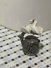 Pewter Thimble Two Doves Kissing Rare Collectible