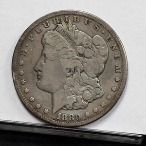 1880-CC Morgan Dollar - Fine Details, Cleaned Rim Nick Rev 5:00 (#59164-L) - Picture 1 of 8