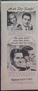 Tónico capilar vaselina 1949 anuncio estampado vintage años 40 cabello se ve y cuero cabelludo se siente mejor - Imagen 1 de 1