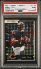 2021 Clearly Donruss JUSTIN FIELDS Retro 2001 Holo Mosaic SSP PSA 9 Rookie RC