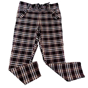 NYCC New York Clothing Co. Women's Size 12 Plaid Dress Pants - Brown Stretch - Picture 1 of 7