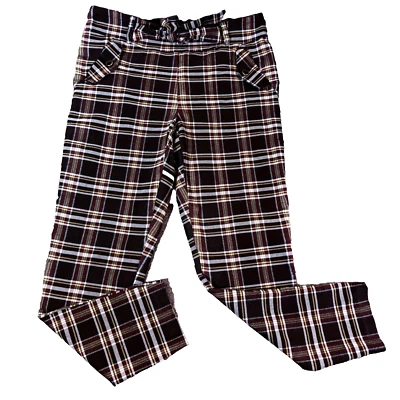 NYCC New York Clothing Co. Women's Size 12 Plaid Dress Pants - Brown Stretch - Image 1 of 4