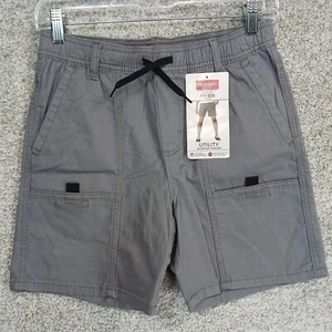 Wrangler Utility Shorts Boys Size L 10/12 Pockets Gray Adjustable Bin 5100-1058 - Picture 1 of 9