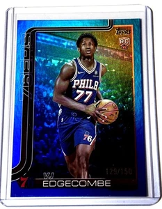 2025-26 Topps NBA #203 VJ Edgecombe Blue Holo Foil RC /150 - Philadelphia 76ers - Picture 1 of 5
