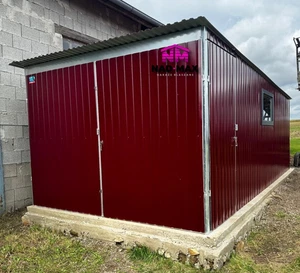 Blechgarage 3x5,5 Fertiggarage RAL3005 Blechhütte nach Maß in jeder Farbe - Bild 1 von 7