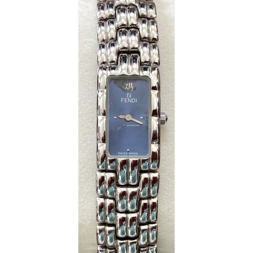 Orologio FENDI 660L Donna Quarzo Quadrante Blu Bracciale Acciaio 14 5x23 6mm