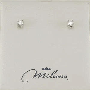 Orecchini MILUNA, Diamante solitario - Punto Luce Pt 18 Color G - Oro18 Kt - Foto 1 di 4