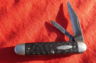 Navaja de Bolsillo KA-BAR KABAR Equal End CIGAR JACK Hecha en EE. UU. CON Asas Negras Plantadas Foto 1 de 4