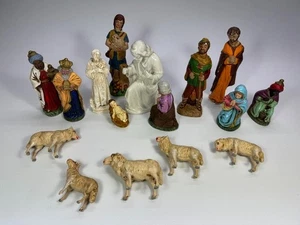 KONVOLUT 16 Stk alte KRIPPENFIGUR WEIHNACHTSKRIPPE Heilige Könige Jesus Maria - Picture 1 of 7