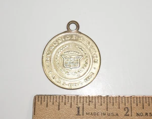 Vtg Brass Cadillac Roadside Service Return Postage Key Chain Fob Token - Picture 1 of 4