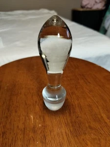 Vintage 5" Solid Glass Tear Drop Stopper ONLY, Bottle Decanter Heavy Replacement - Picture 1 of 11