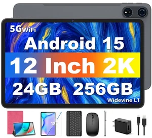 Tablet 12 inch Android 15 Tablets, 24GB(8+16)RAM+256 Storage(Expand to 1TB), ... - Picture 1 of 7