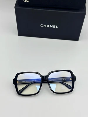Chanel Unisex Classic Clear Sunglasses Black Rectangular Frame 5408/ 56-17-140 - Image 1 of 4