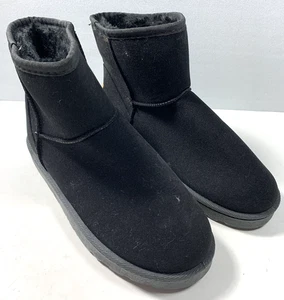 Sport Best Black Faux Suede Shearling Slippers Booties EU 43 Run Small NEU - Bild 1 von 10