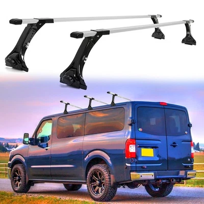 Barras transversales de techo para furgoneta Nissan NV 3500 63" barras transversales techo carga kayak Foto 1 de 4