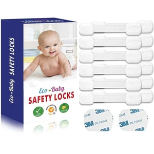 Eco-Baby Safety Cabinet Proofing Straps 3M Adhesive 12 Pack - Picture 1 of 8