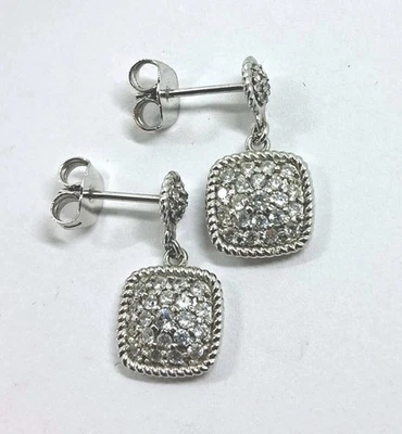 Earrings Rebecca Bronze Hanging With Zircon Cubic Faceted A Square - Image 1 of 4