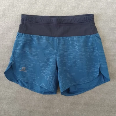 Salomon Elevate 2IN1 Athletic Shorts Women's Small Blue Pockets Running - Image 1 of 4