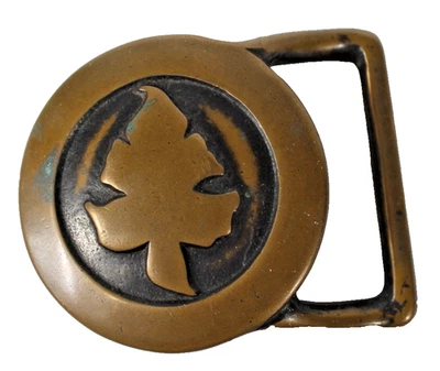 Hebilla de cinturón hippie vintage Tech Ether Guild "Hoja" bronce macizo - años 70 Foto 1 de 4