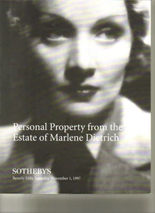 RARE - SOTHEBY'S ESTATE Marlene Dietrich Haute Couture Auction Catalog 1997 - Foto 1 di 1