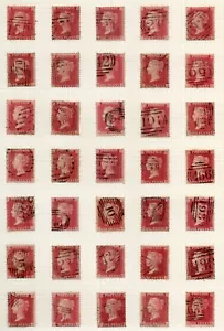 GB QV SG40 SG42 SPEC C10 C12 1d Rosso LC P14 USATO x 35 francobolli, non controllato (3) - Foto 1 di 1