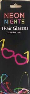 Neon Nights 1 pair glowing heart shaped glasses, party, dress up, age 3+, new