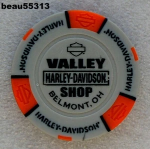 HARLEY DAVIDSON "VALLEY SHOP" BELMONT OHIO DEALER DEALERSHIP POKER CHIP - Picture 1 of 2