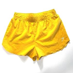 Gymshark Womens Essential Loose 3”Lightweight Training Shorts Sz Large Yellow - Picture 1 of 6