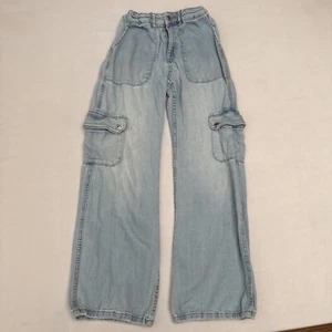 Zara Girls Cargo Mid Rise Wide Leg Jeans - Picture 1 of 10