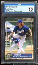 Dustin May Rookie Card 2018 Grandstand Rancho Cucamonga #36 AGS 10 GEM MT