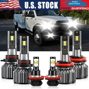 For Ram 5500 2021-2022 6x LED Combo Headlight Bulbs High Low Beam+ Fog Lamp - Picture 1 of 12