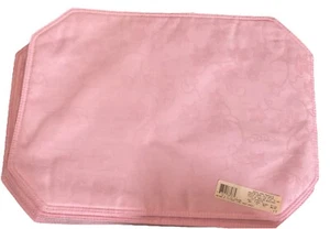 Set of 6  Pink / Green￼sides Cotton Placemats Vintage ￼ - Picture 1 of 5